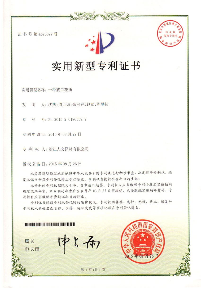 一种瓶口花插